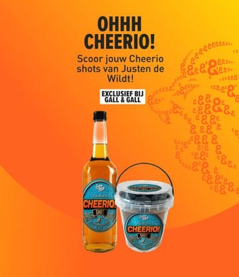 Ohhhh cheerio! Scoor jouw cheerio shots van Justen de Wildt nu exclusief bij gall en gall